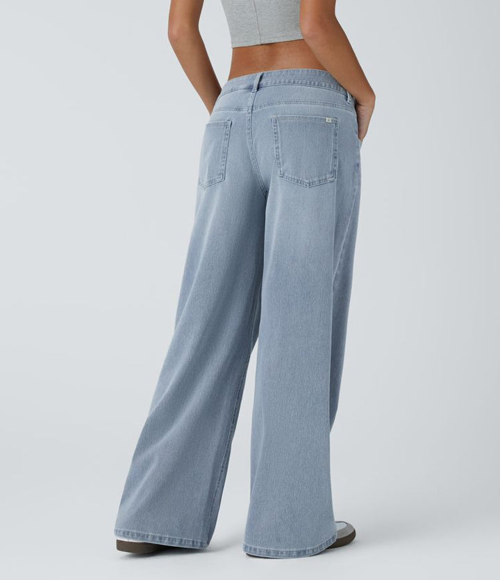 Elisa | Jeans Donna a Vita Alta con Gamba Larga