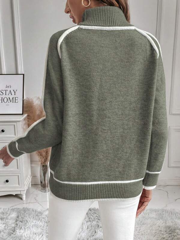 Alba | Maglione Donna Verde Oliva con Girocollo