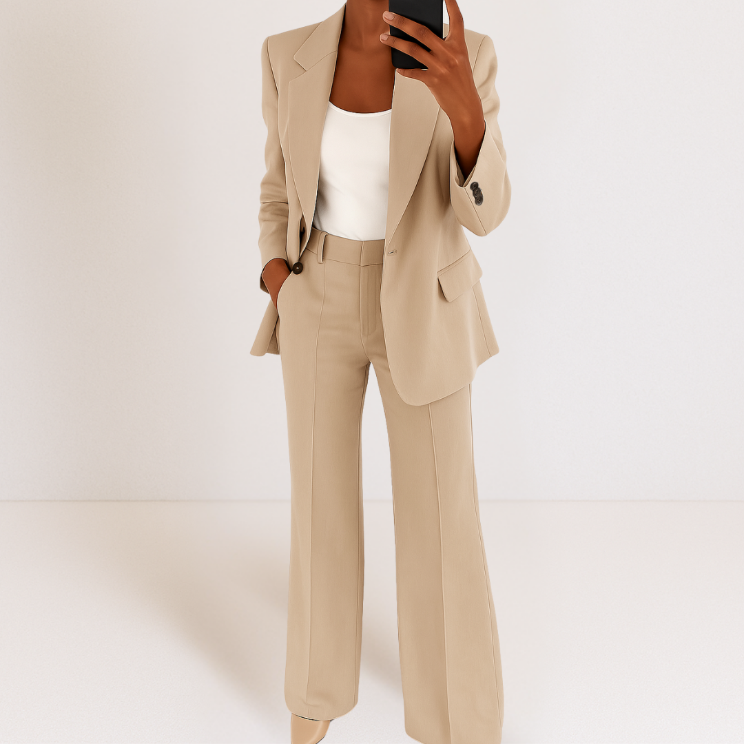 Camilla | Completo Donna Elegante con Blazer e Pantaloni a Vita Alta