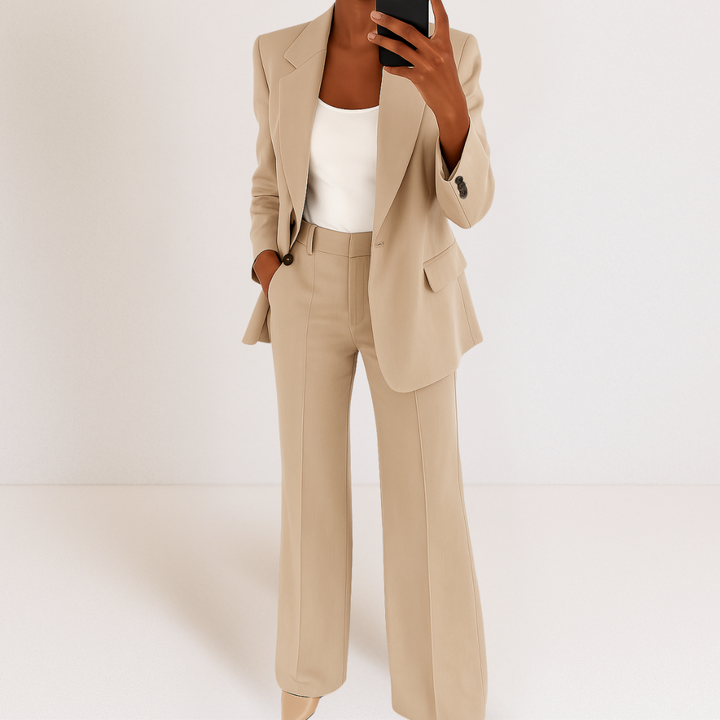 Camilla | Completo Donna Elegante con Blazer e Pantaloni a Vita Alta