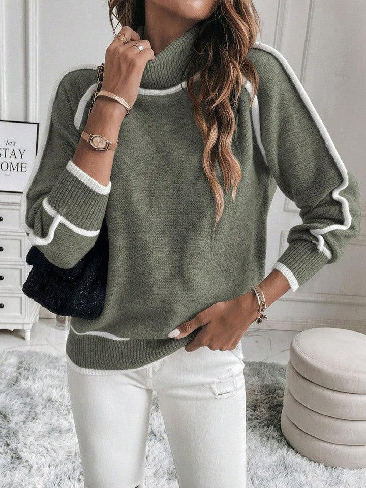 Alba | Maglione Donna Verde Oliva con Girocollo