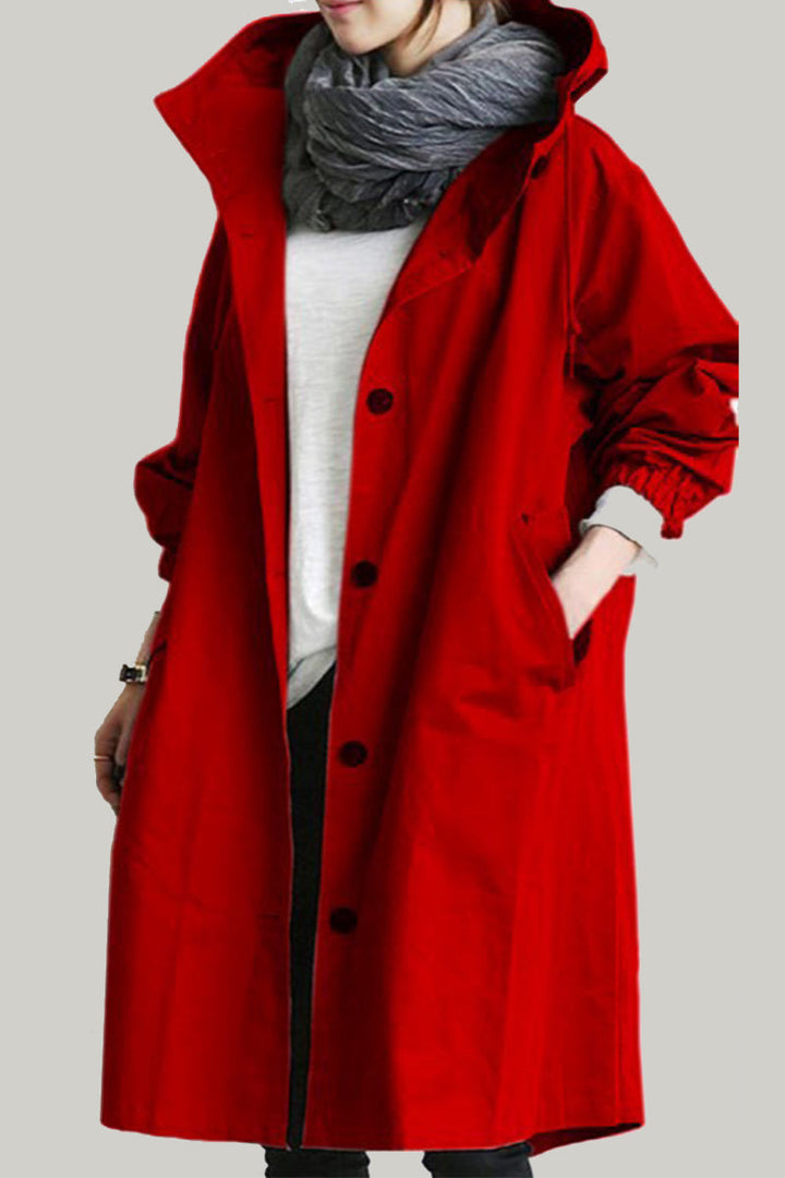 Mara | Cappotto Donna Lungo con Cappuccio e Bottoni