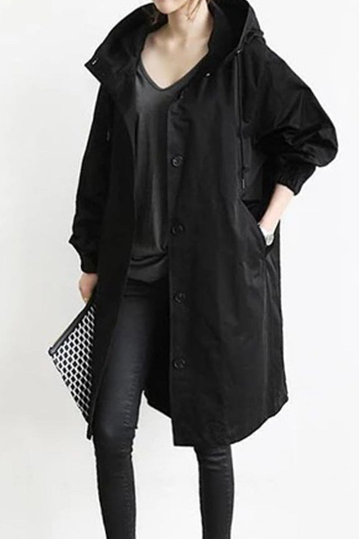 Mara | Cappotto Donna Lungo con Cappuccio e Bottoni