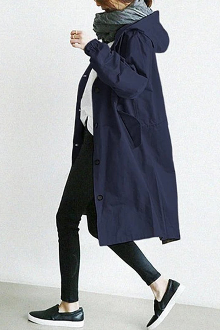 Mara | Cappotto Donna Lungo con Cappuccio e Bottoni
