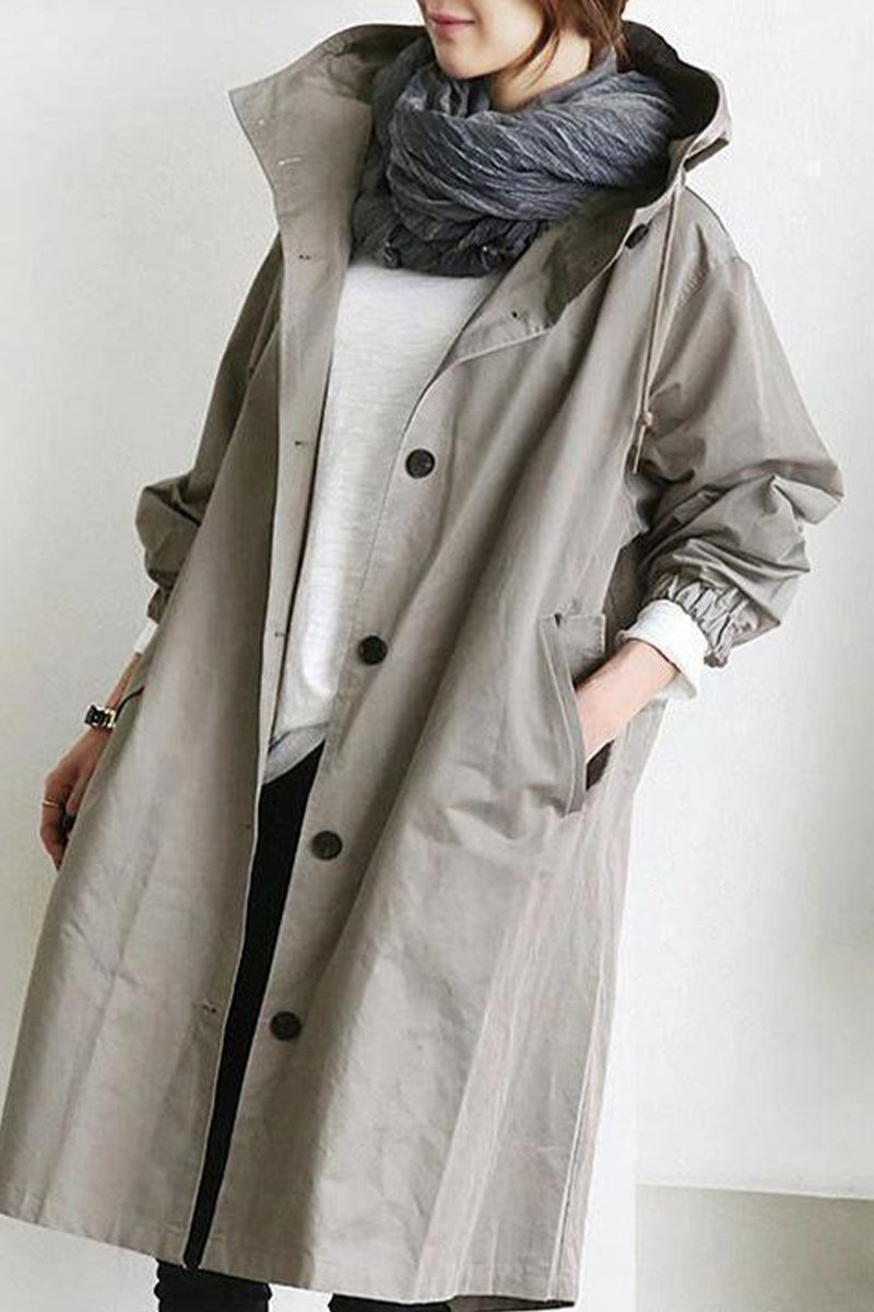 Mara | Cappotto Donna Lungo con Cappuccio e Bottoni