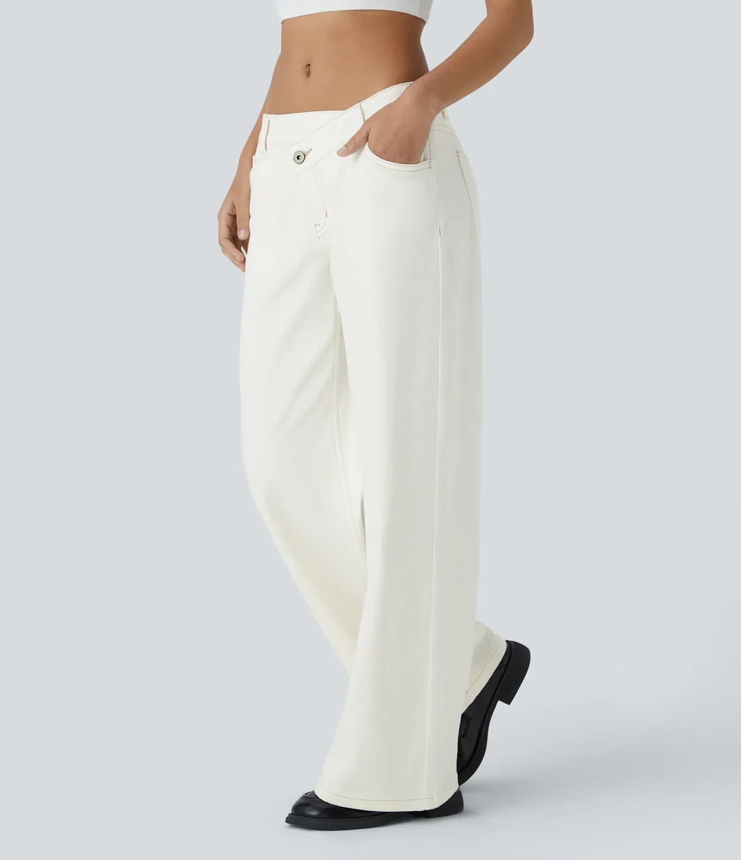 Elisa | Jeans Donna a Vita Alta con Gamba Larga