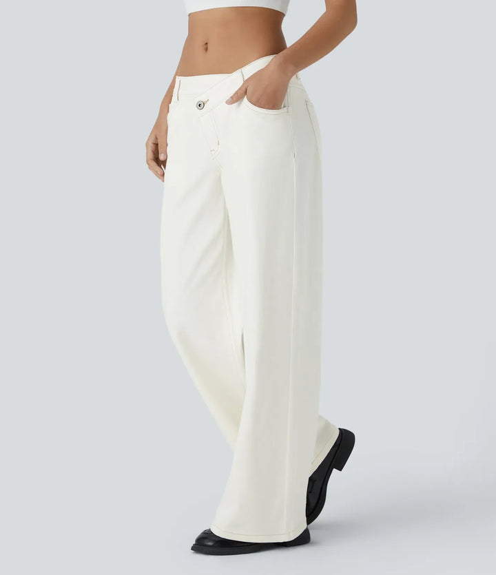 Elisa | Jeans Donna a Vita Alta con Gamba Larga