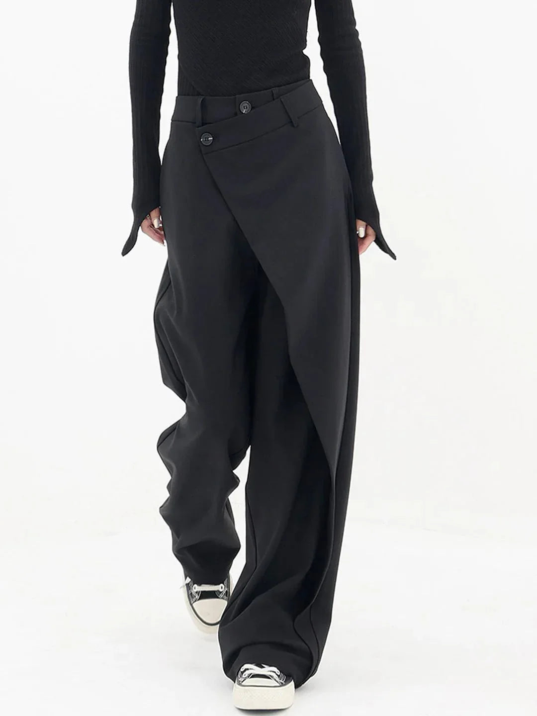 Velmira | Pantaloni Donna Ampi dal Taglio Asimmetrico