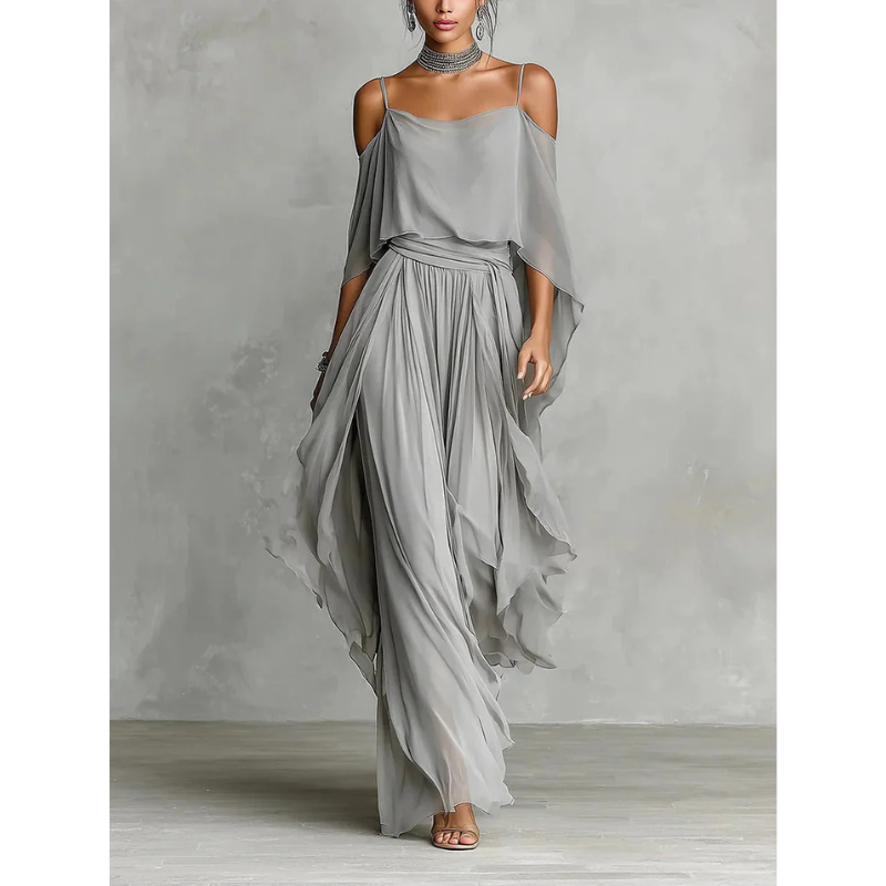 Aurelia | Tuta Donna Elegante con Scollo a V e Gamba Larga