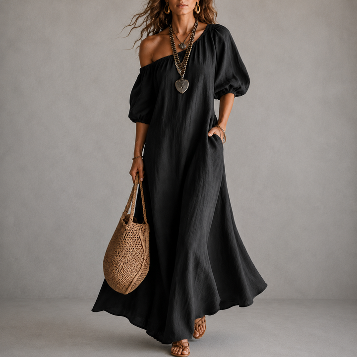 Gemma | Abito Monospalla Fluido con Tasche