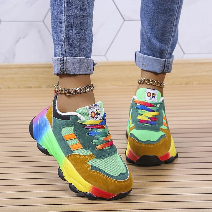 Siena | Sneakers Donna Colorate con Punta Ampia