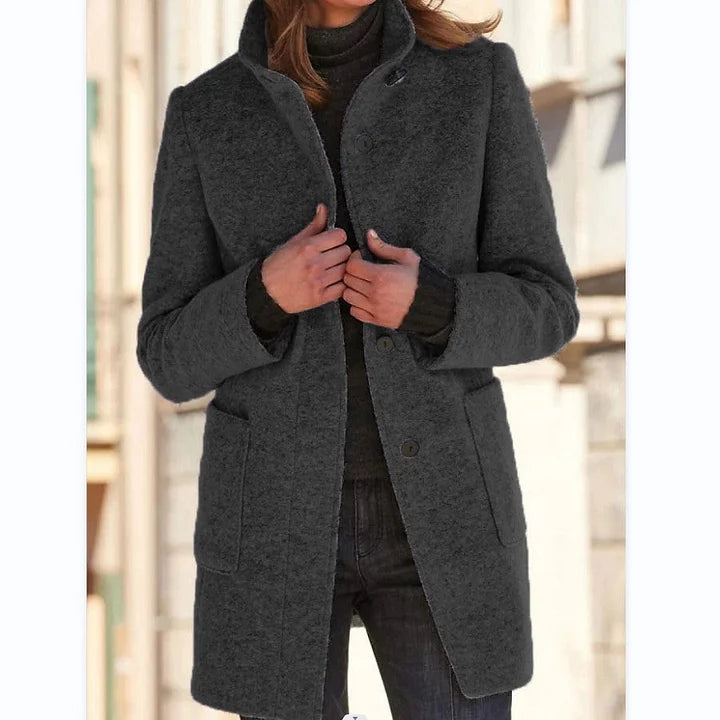 Carlotta | Cappotto Effetto Lana con Cintura in Vita