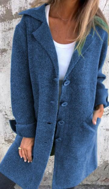 Isotta | Giacca Oversize Effetto Lana con Chiusura Monopetto