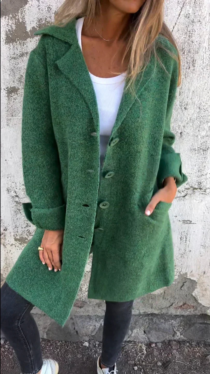 Isotta | Giacca Oversize Effetto Lana con Chiusura Monopetto