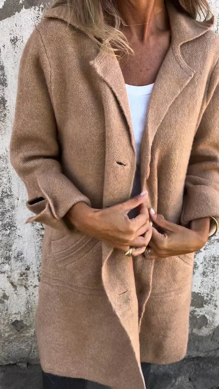 Isotta | Giacca Oversize Effetto Lana con Chiusura Monopetto