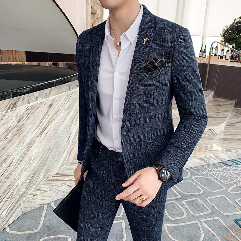 Cesare | Completo Uomo Due Pezzi a Quadri Slim Fit