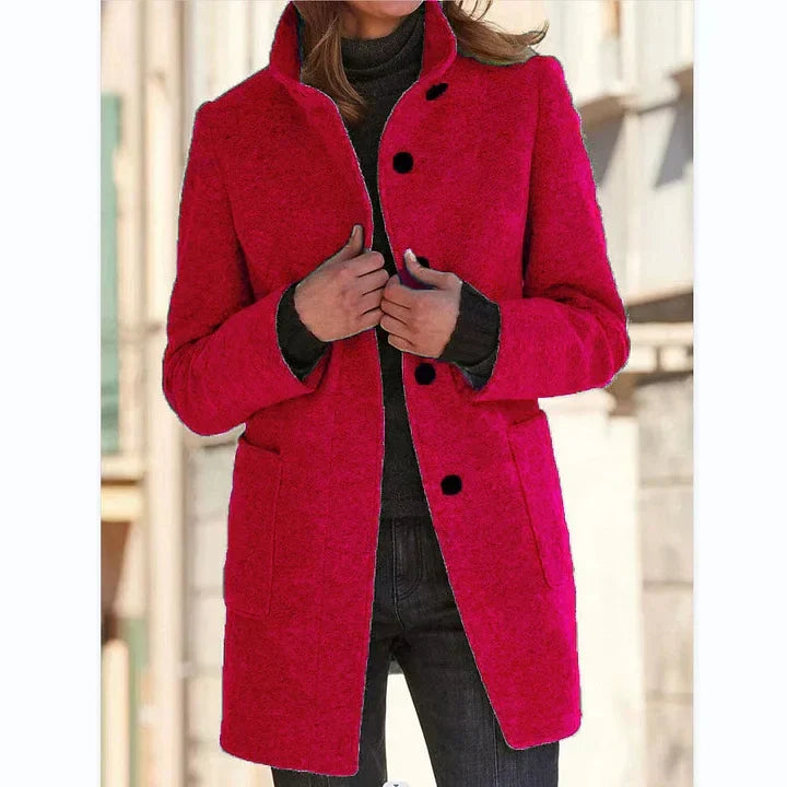 Carlotta | Cappotto Effetto Lana con Cintura in Vita