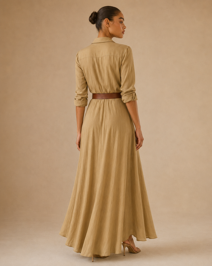Beatrice | Abito con cintura e maniche lunghe