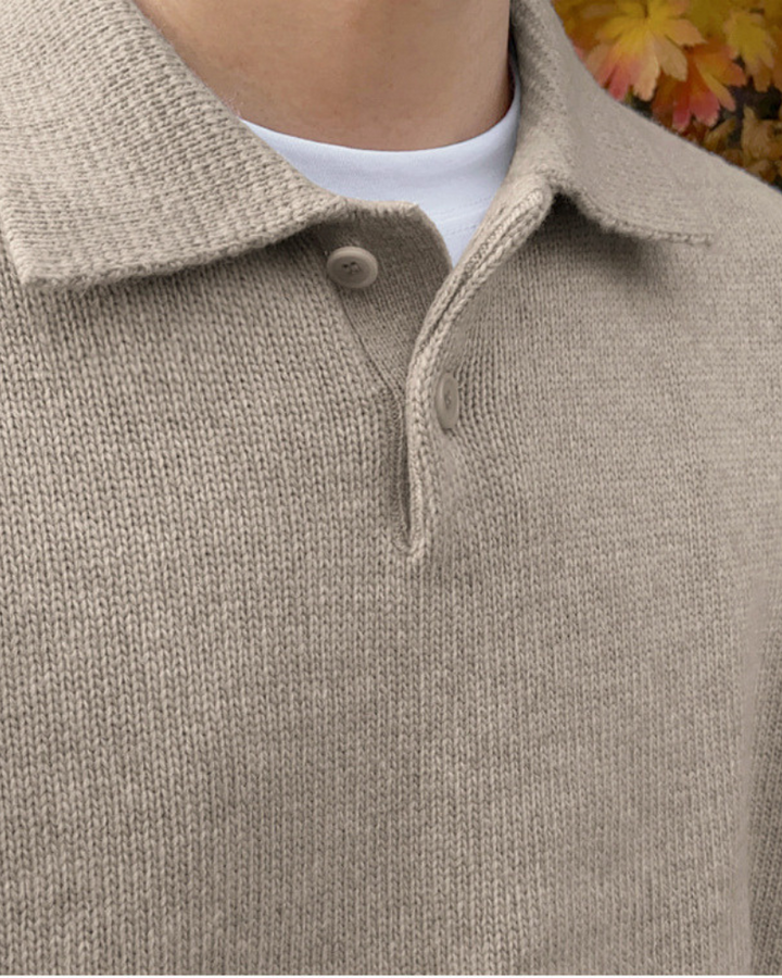 Nereo | Maglione Uomo con Mezza Zip e Finiture a Coste