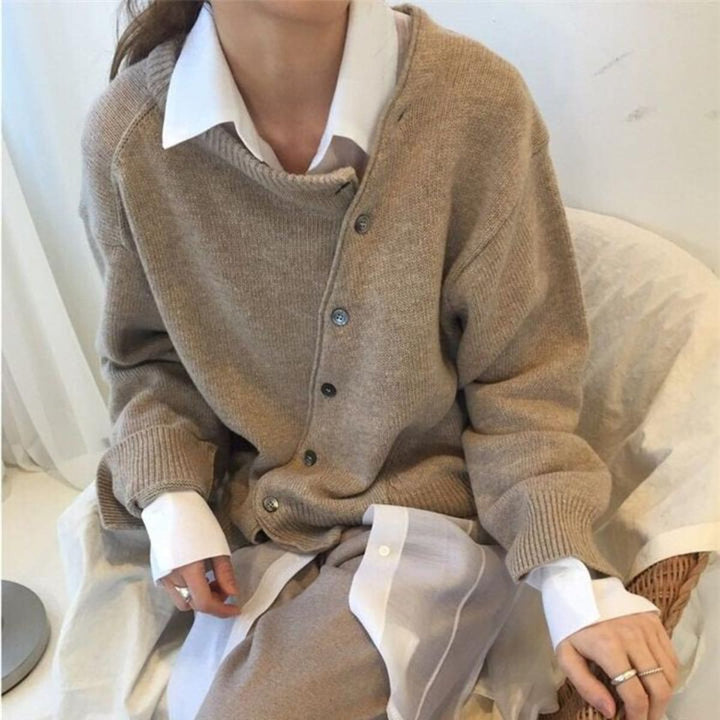 Sonia | Cardigan Donna con Bottoni Asimmetrici