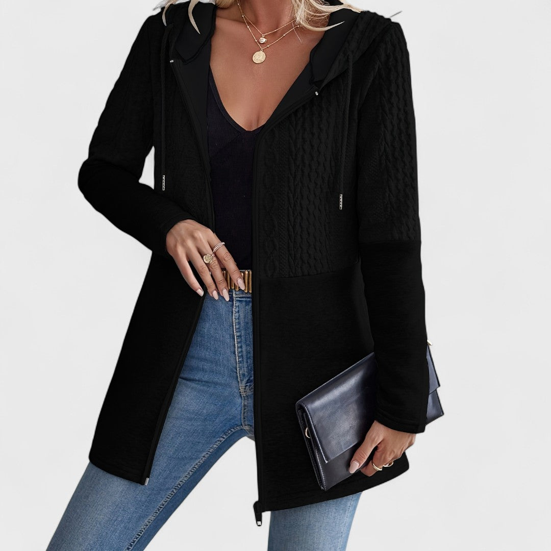 Irene | Cardigan Donna Grigio con Cappuccio e Vestibilità Rilassata