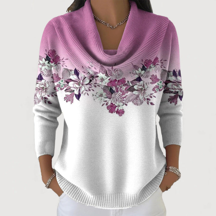 Tea | Maglione Donna Floreale con Collo Alto