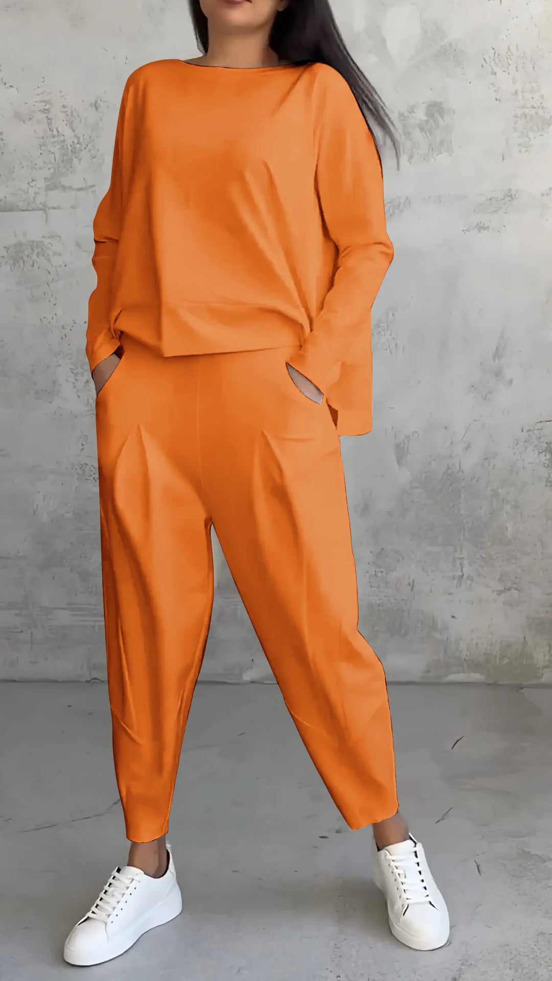 Nadia | Completo Donna Due Pezzi con Top Asimmetrico e Pantaloni Relaxed
