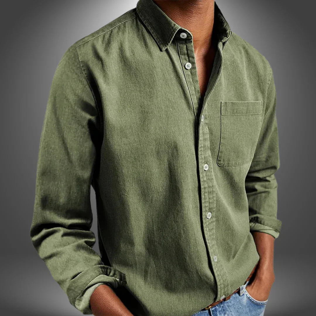 Valerio | Camicia Uomo Classica con Tasca sul Petto