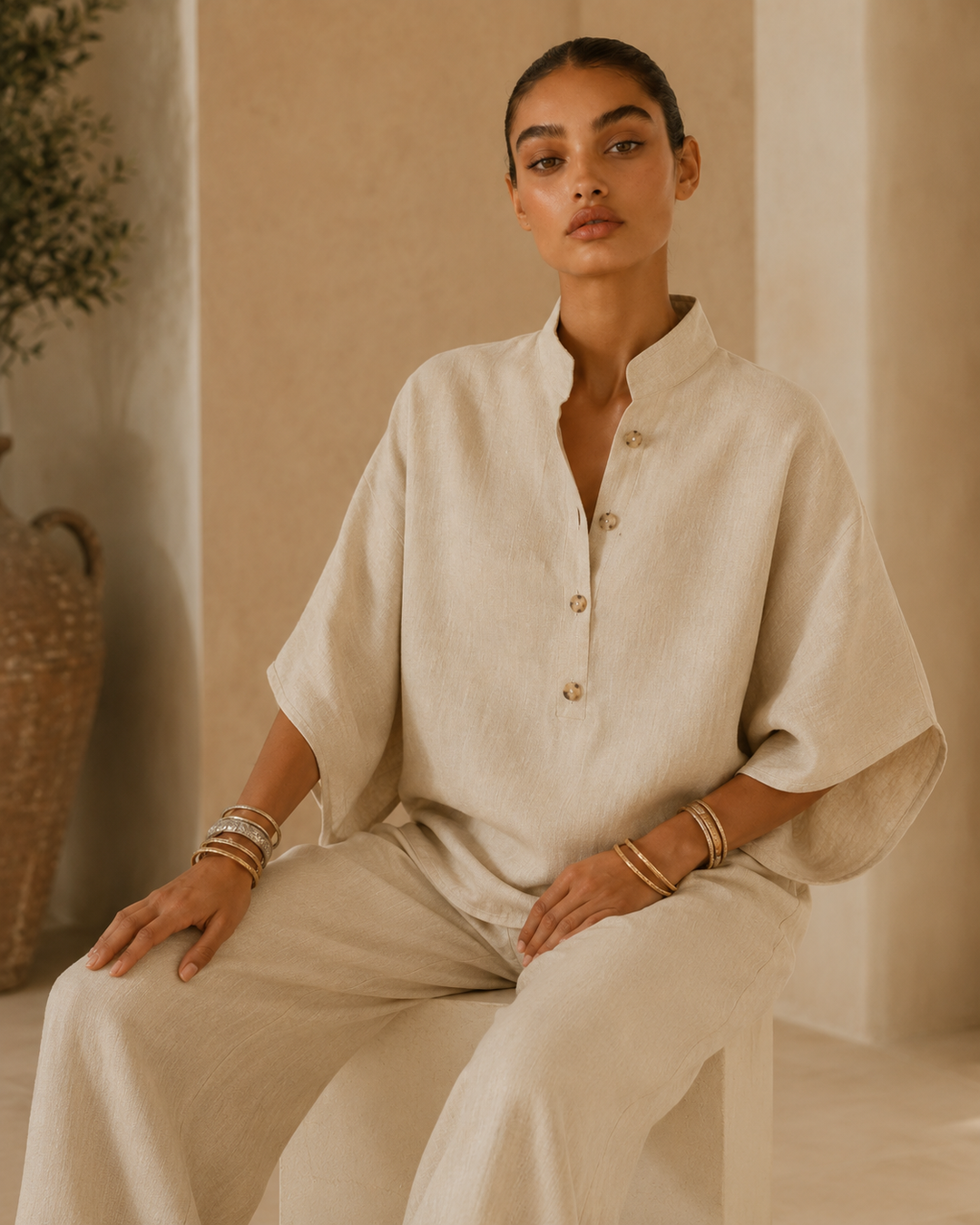Valentina | Completo fluido in cotone e lino