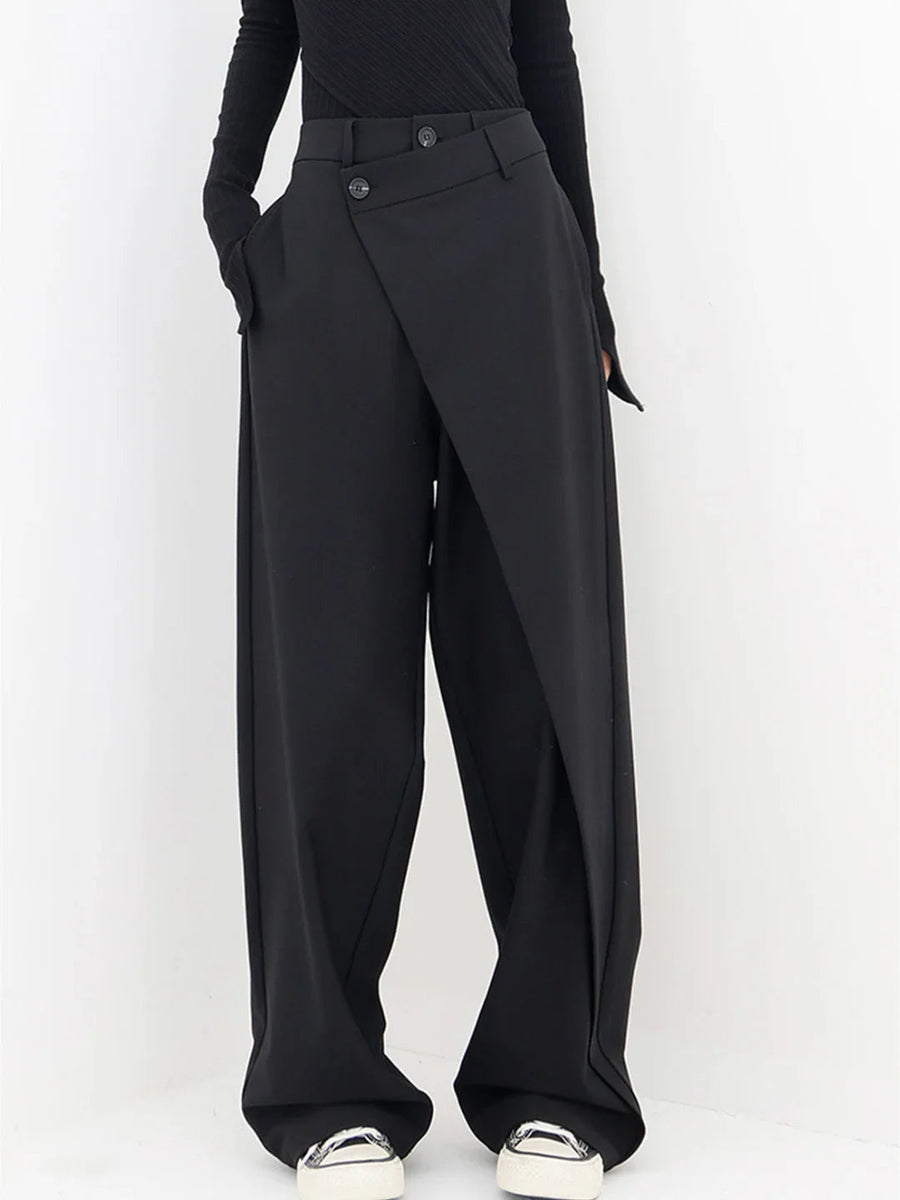 Velmira | Pantaloni Donna Ampi dal Taglio Asimmetrico