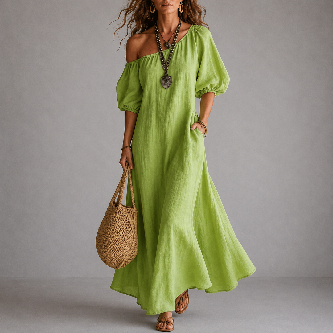 Gemma | Abito Monospalla Fluido con Tasche