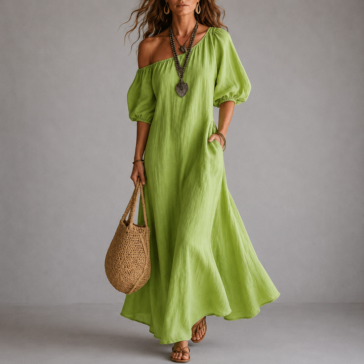 Gemma | Abito Monospalla Fluido con Tasche