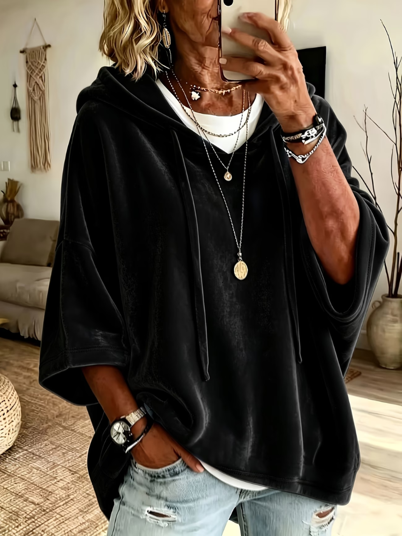 Sara | Felpa Donna Oversize con Cappuccio Autunno Inverno