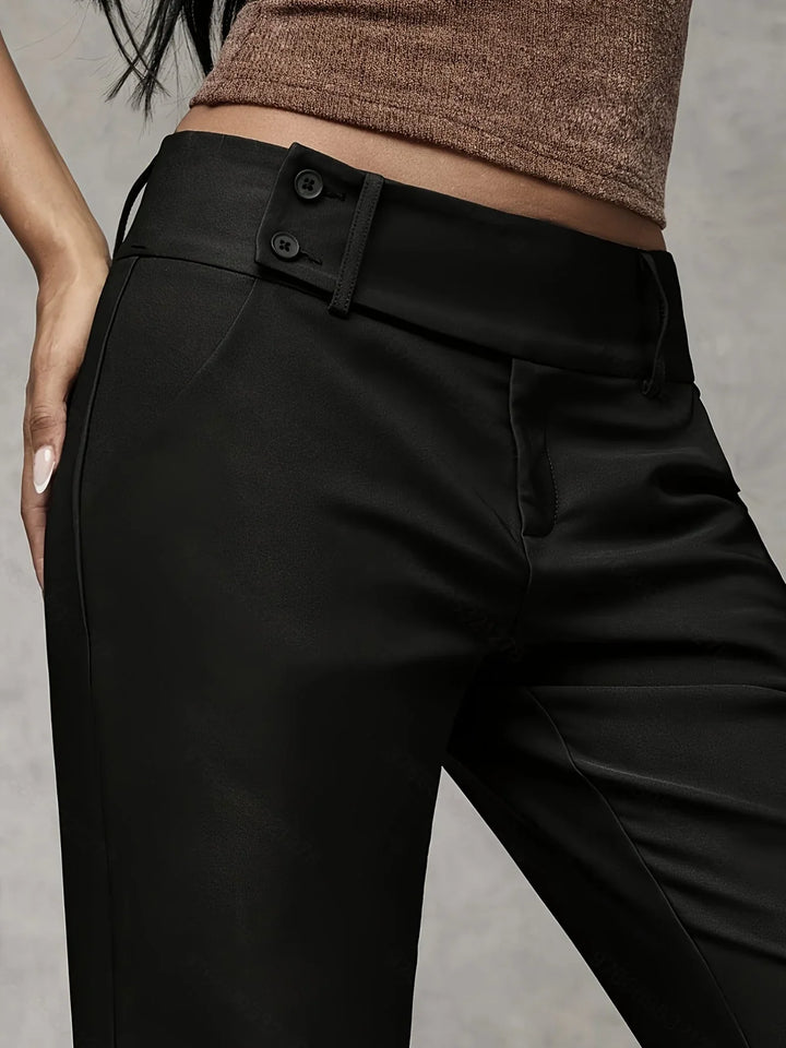 Valeria | Pantaloni Palazzo Donna con Dettaglio Bottoni