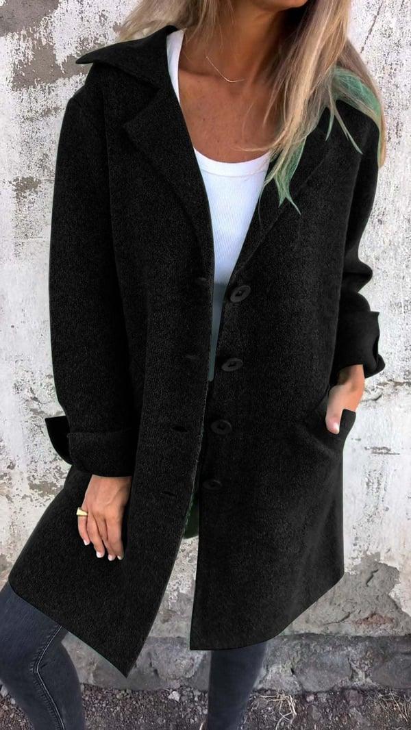 Isotta | Giacca Oversize Effetto Lana con Chiusura Monopetto