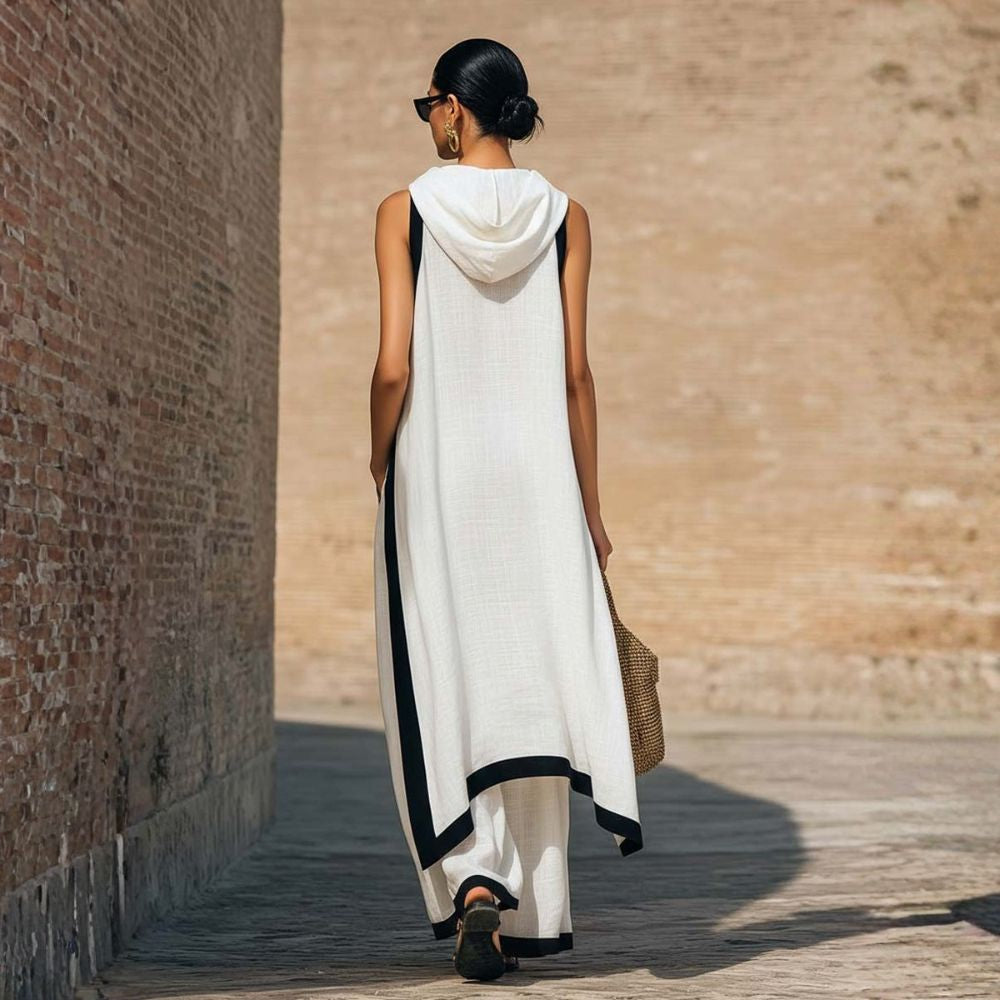 Arianna | Completo Donna Elegante con Top Drappeggiato e Pantaloni Larghi