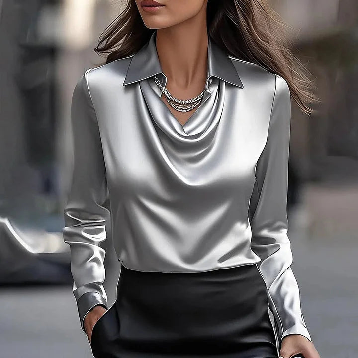 Eleonora | Blusa Drappeggiata Effetto Satinato