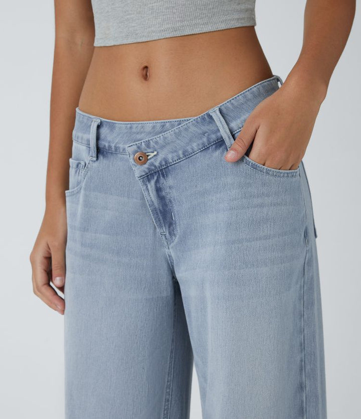 Elisa | Jeans Donna a Vita Alta con Gamba Larga