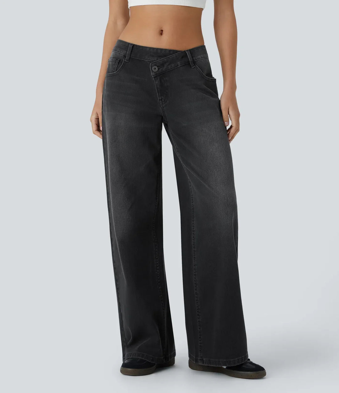 Elisa | Jeans Donna a Vita Alta con Gamba Larga