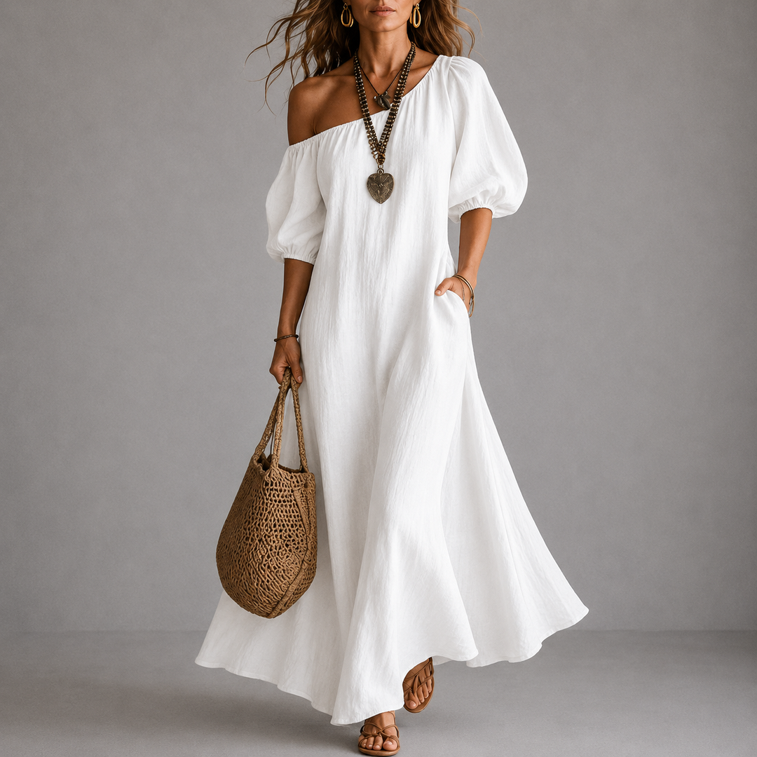 Gemma | Abito Monospalla Fluido con Tasche