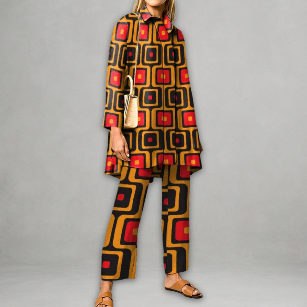 Viola | Completo Donna 2 Pezzi con Stampa Geometrica