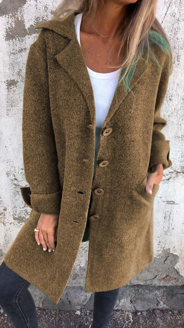Isotta | Giacca Oversize Effetto Lana con Chiusura Monopetto