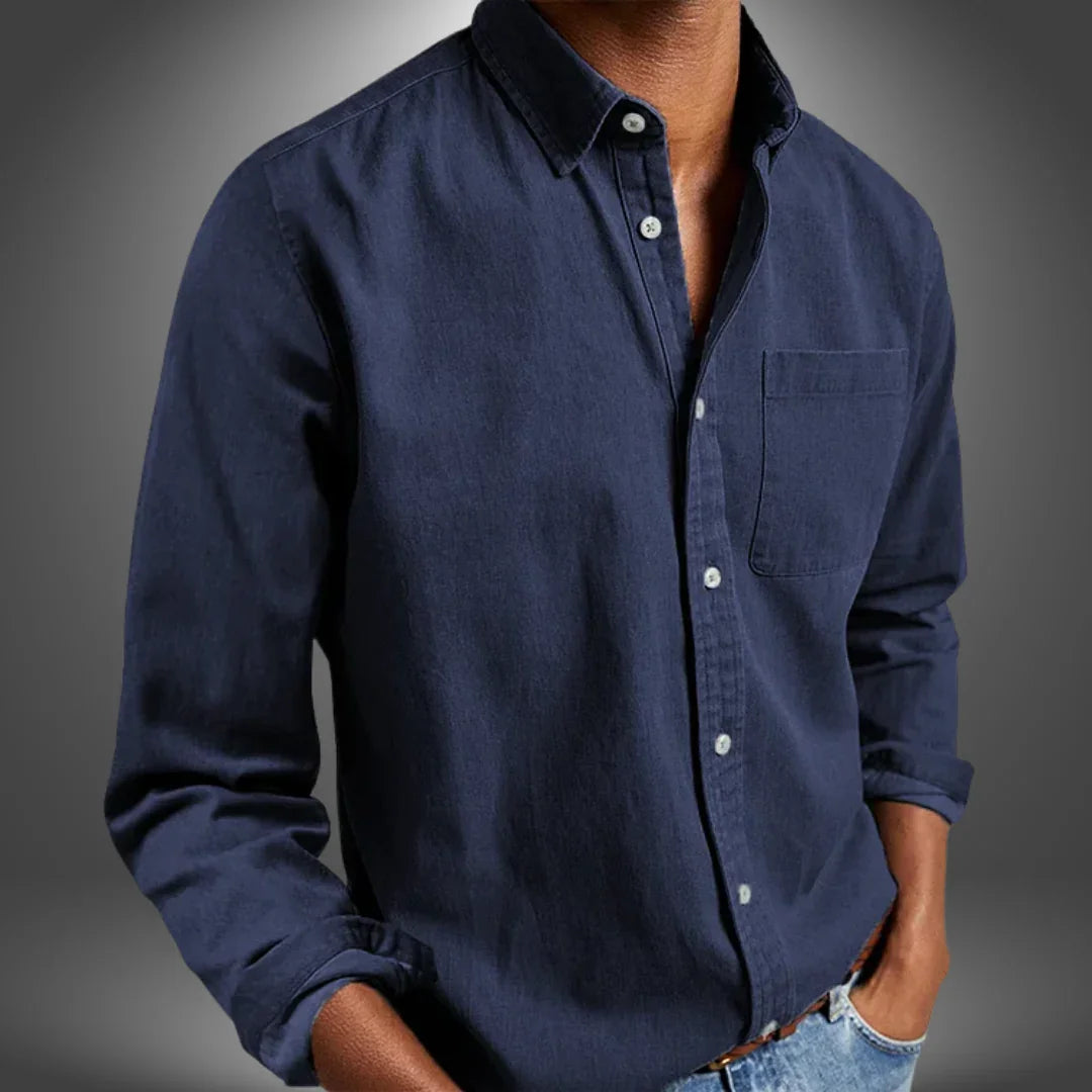 Valerio | Camicia Uomo Classica con Tasca sul Petto