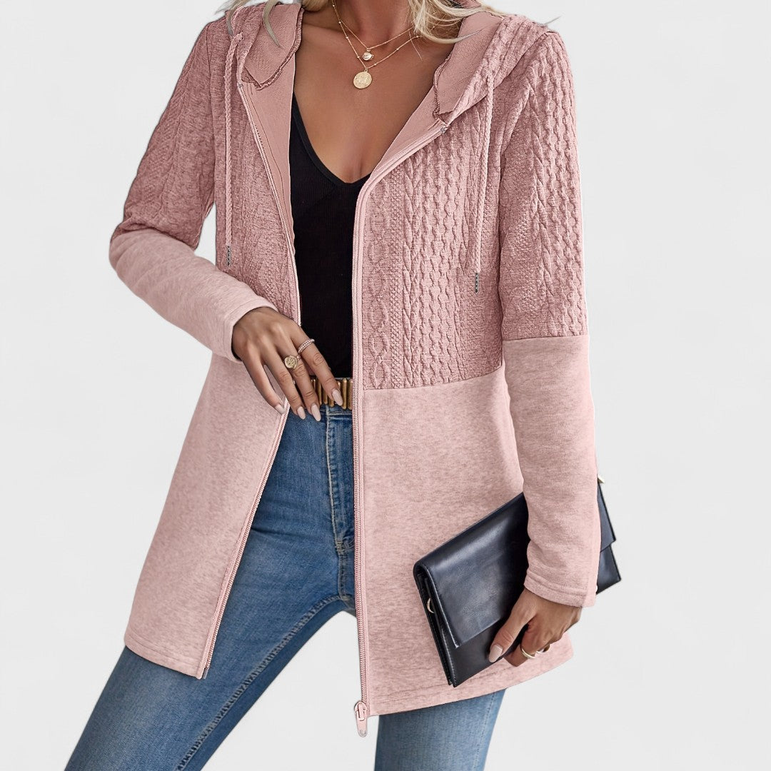 Irene | Cardigan Donna Grigio con Cappuccio e Vestibilità Rilassata