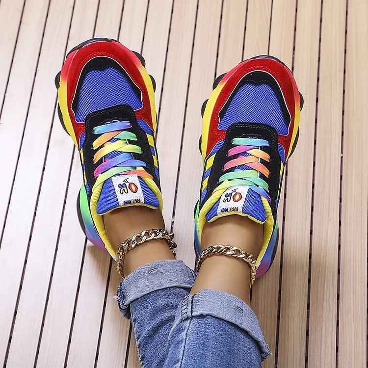 Siena | Sneakers Donna Colorate con Punta Ampia