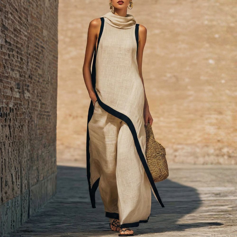 Arianna | Completo Donna Elegante con Top Drappeggiato e Pantaloni Larghi