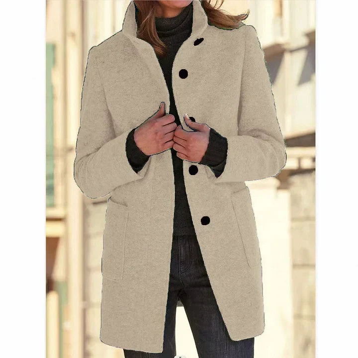 Carlotta | Cappotto Effetto Lana con Cintura in Vita