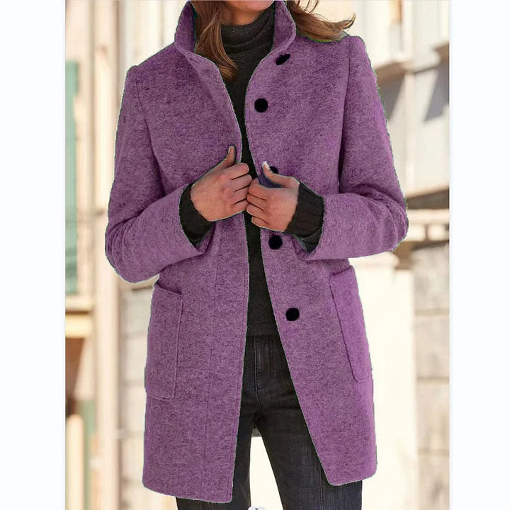 Carlotta | Cappotto Effetto Lana con Cintura in Vita