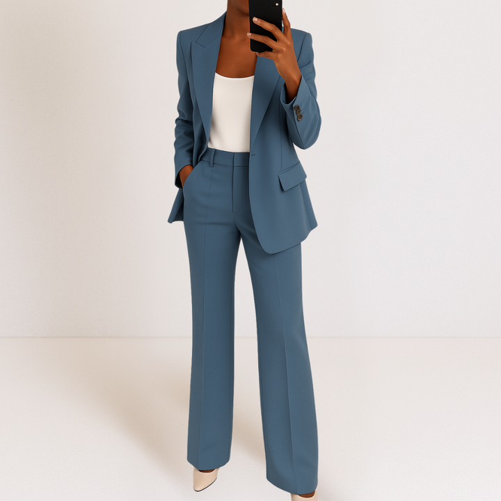 Camilla | Completo Donna Elegante con Blazer e Pantaloni a Vita Alta