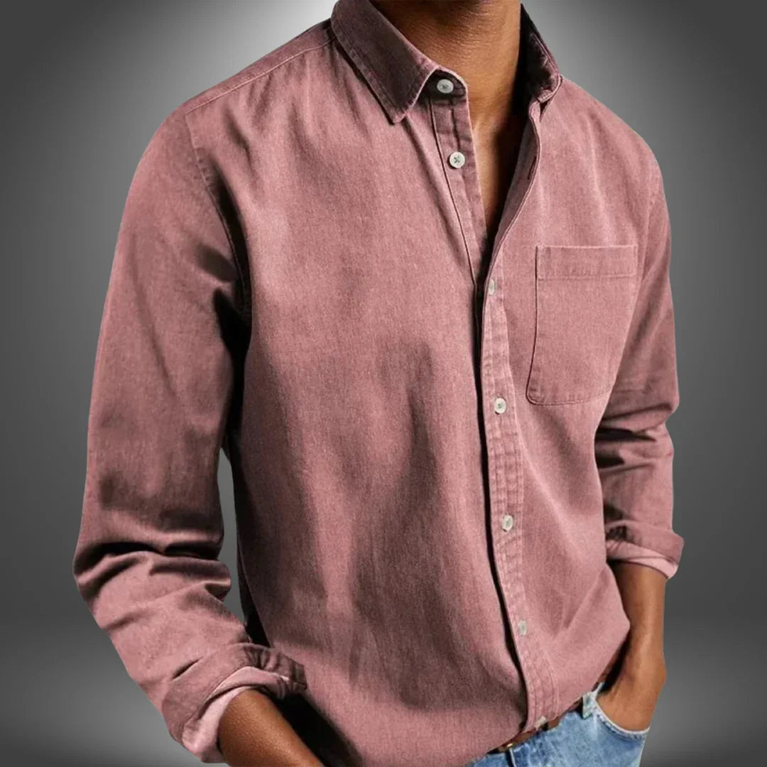 Valerio | Camicia Uomo Classica con Tasca sul Petto